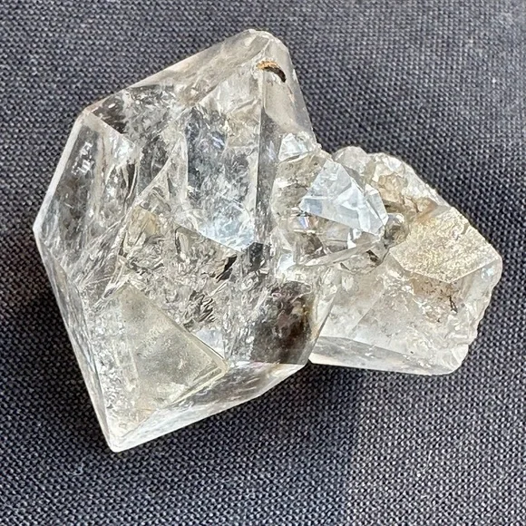 Lg Herkimer diamond twin multiple DT rainbow Rutilated recordkeeper self healing - Picture 3 of 15